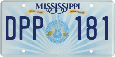 MS license plate DPP181