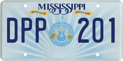 MS license plate DPP201