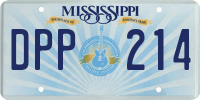MS license plate DPP214