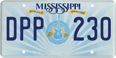 MS license plate DPP230