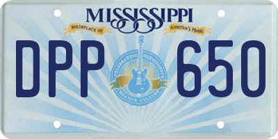 MS license plate DPP650