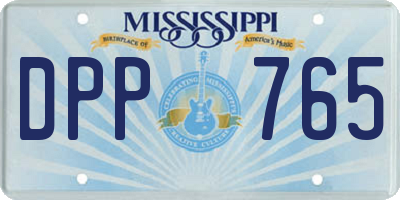 MS license plate DPP765