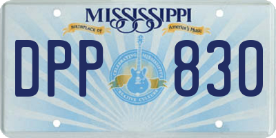 MS license plate DPP830