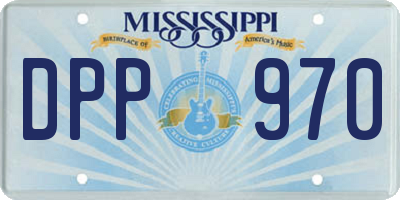 MS license plate DPP970
