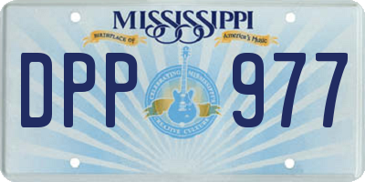 MS license plate DPP977