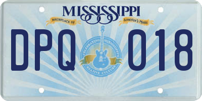 MS license plate DPQ018