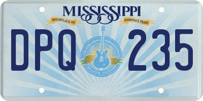 MS license plate DPQ235