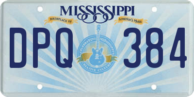 MS license plate DPQ384