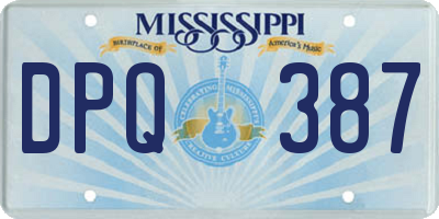 MS license plate DPQ387