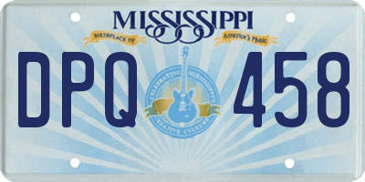 MS license plate DPQ458
