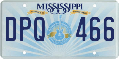 MS license plate DPQ466
