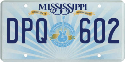 MS license plate DPQ602