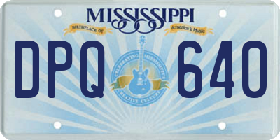 MS license plate DPQ640