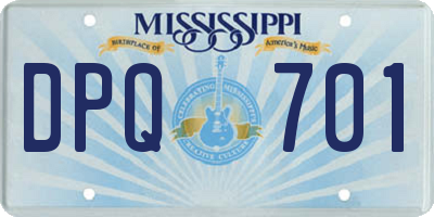 MS license plate DPQ701