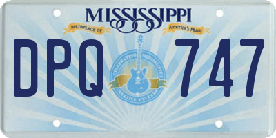 MS license plate DPQ747