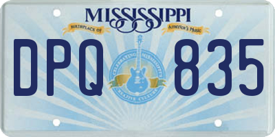 MS license plate DPQ835