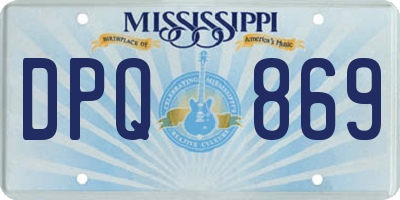 MS license plate DPQ869