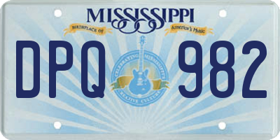 MS license plate DPQ982