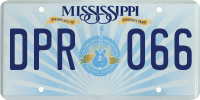 MS license plate DPR066