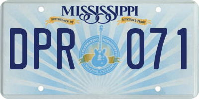 MS license plate DPR071