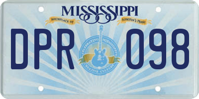 MS license plate DPR098