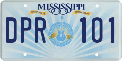 MS license plate DPR101