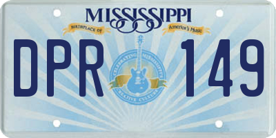 MS license plate DPR149