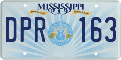 MS license plate DPR163