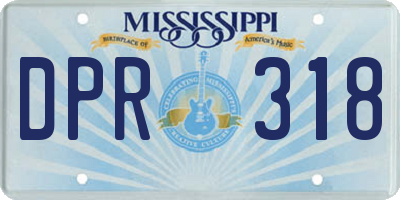 MS license plate DPR318