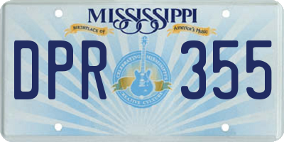 MS license plate DPR355