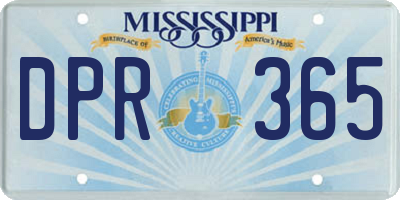 MS license plate DPR365