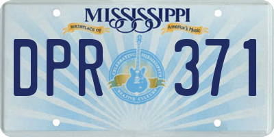 MS license plate DPR371