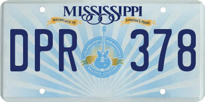 MS license plate DPR378