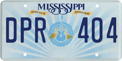MS license plate DPR404