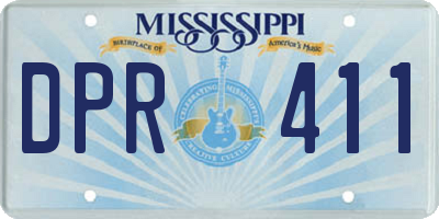 MS license plate DPR411