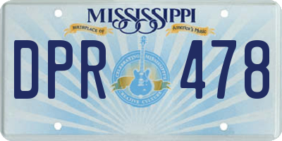 MS license plate DPR478