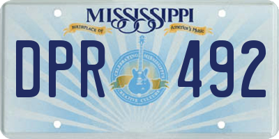 MS license plate DPR492