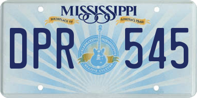 MS license plate DPR545