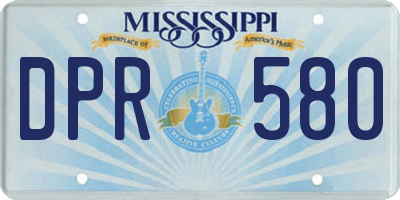 MS license plate DPR580
