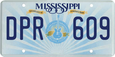 MS license plate DPR609