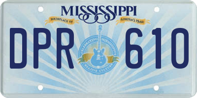 MS license plate DPR610