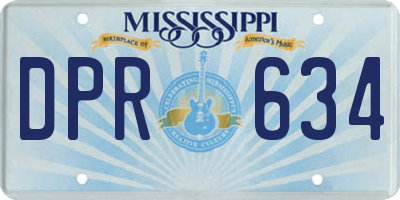 MS license plate DPR634