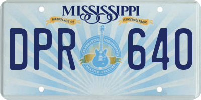 MS license plate DPR640