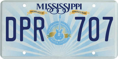 MS license plate DPR707