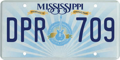 MS license plate DPR709