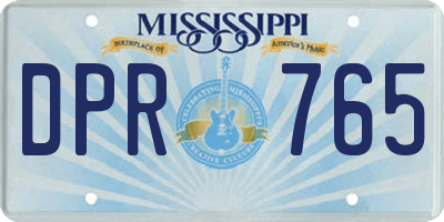MS license plate DPR765