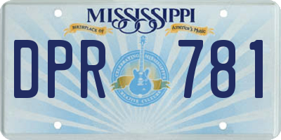 MS license plate DPR781