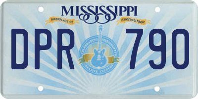 MS license plate DPR790