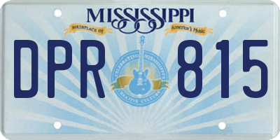 MS license plate DPR815