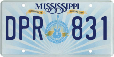 MS license plate DPR831